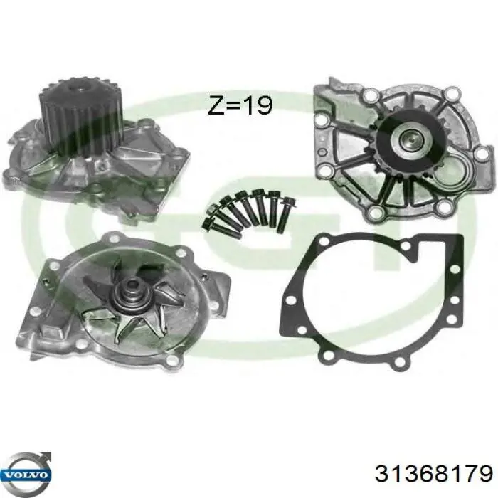Do koszyka 31368179 Volvo Pompa chłodząca wodna