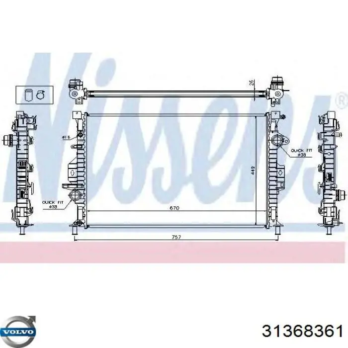 Chłodnica silnika Volvo 31368361