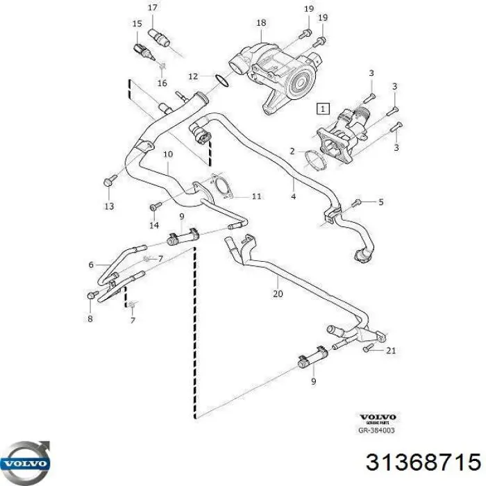 31368715 Volvo Pompa chłodząca wodna