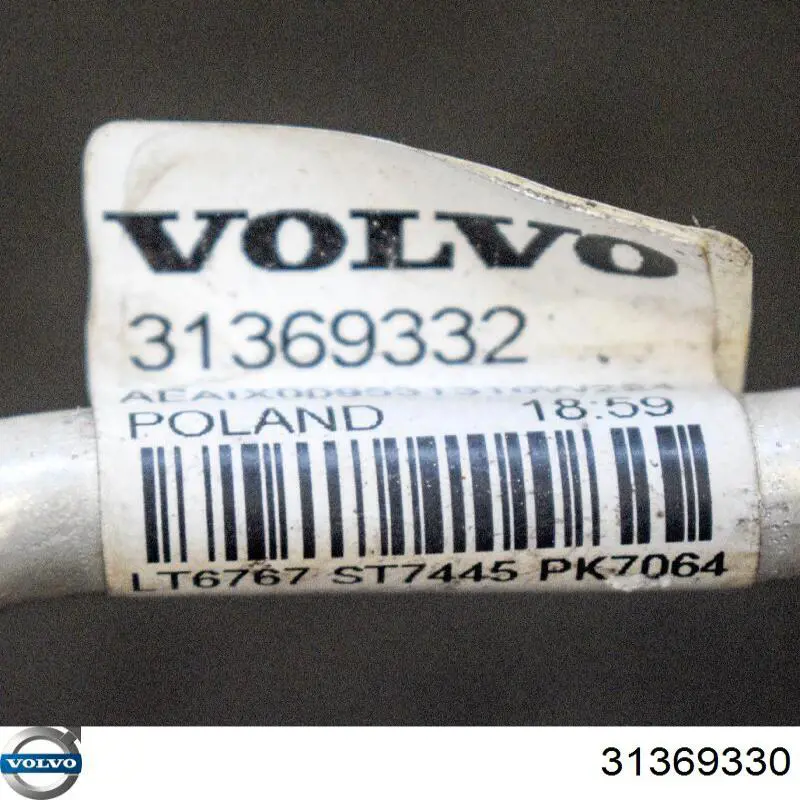 Do koszyka 32226905 Volvo Przewód klimatyzacji, od tylnego parownika do sprężarki