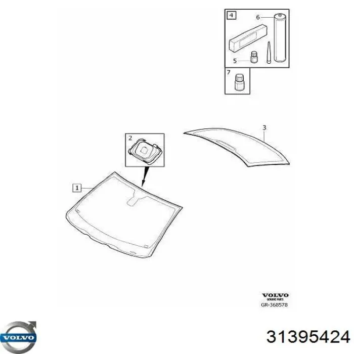 31395424 Volvo Szyba przednia