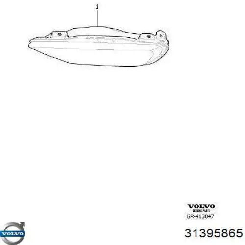 31395865 Volvo Lampa przeciwmgielna lewa