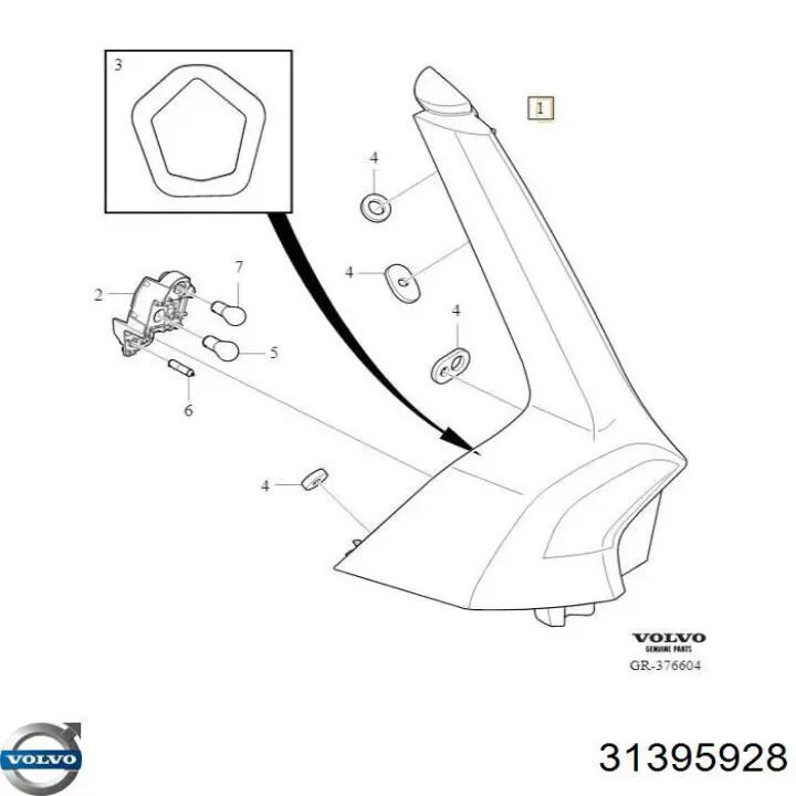 Do koszyka 31395928 Volvo Lampa zespolona tylna lewa