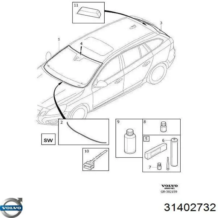 Szyba przednia Volvo S60 II sedana (134) (2010 - 2018) cena, od 208,08 USD