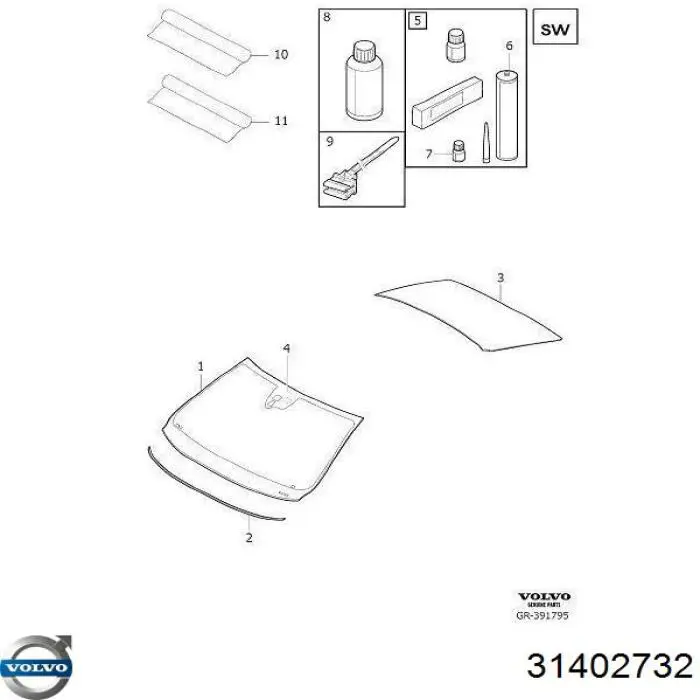 Do koszyka Szyba przednia Volvo S60 II 134