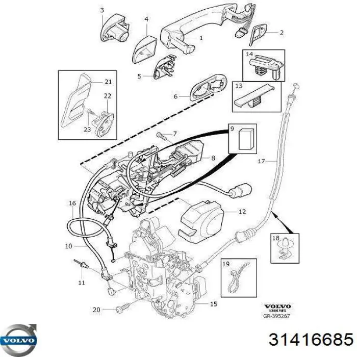 Zamek drzwi przednich lewych Volvo 31416685 cena, od 83,82 USD