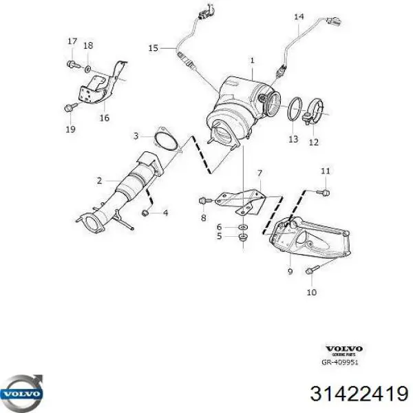 Sonda lambda czujnik tlenu przed katalizatorem Volvo 31422419 cena, od 62,52 USD