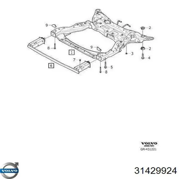 Do koszyka 31429924 Volvo Wzmocnienie zderzaka przedniego