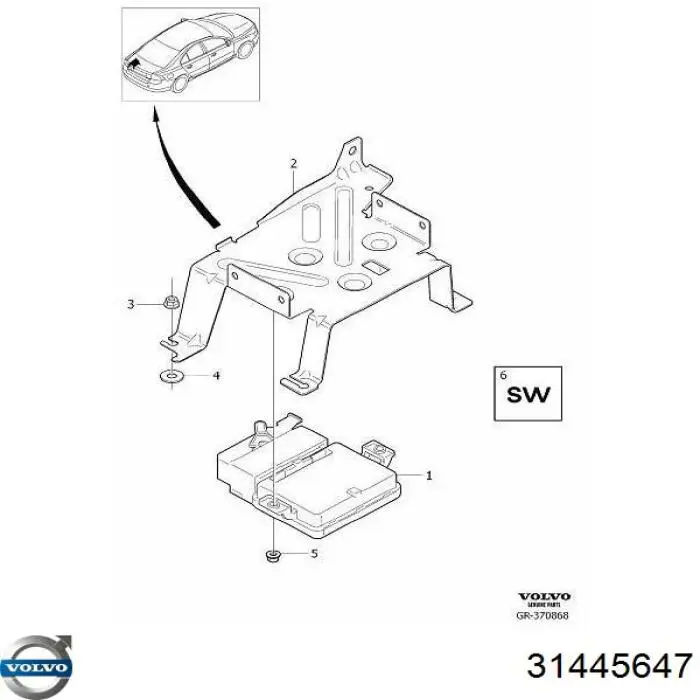31445647 Volvo Sterownik elektromechanicznego hamulca postojowego (ręcznego)