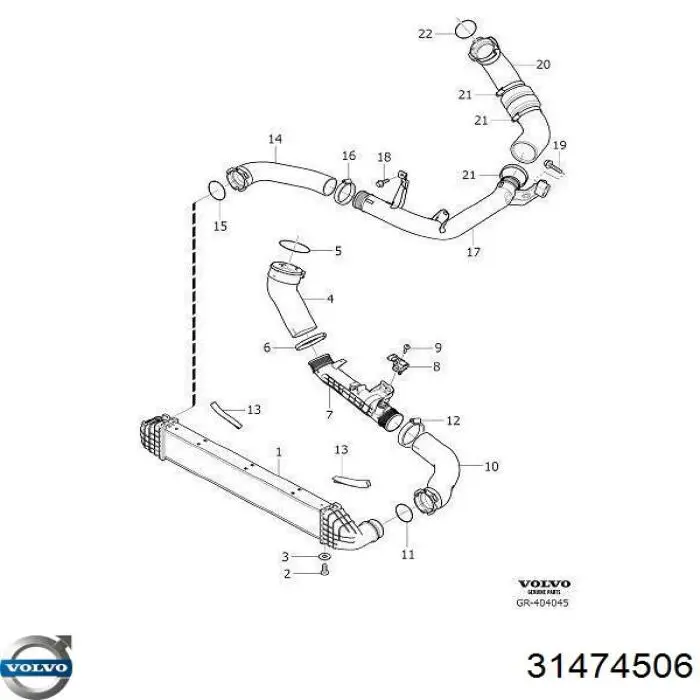 31474506 Volvo Chłodnica intercoolera