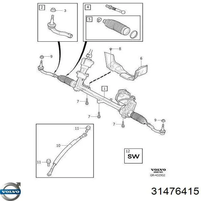 Końcówka drążka kierowniczego zewnętrzna Volvo 31476415 cena, od 30,08 USD