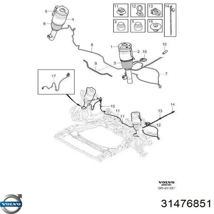 31476851 Volvo Amortyzator przedni prawy