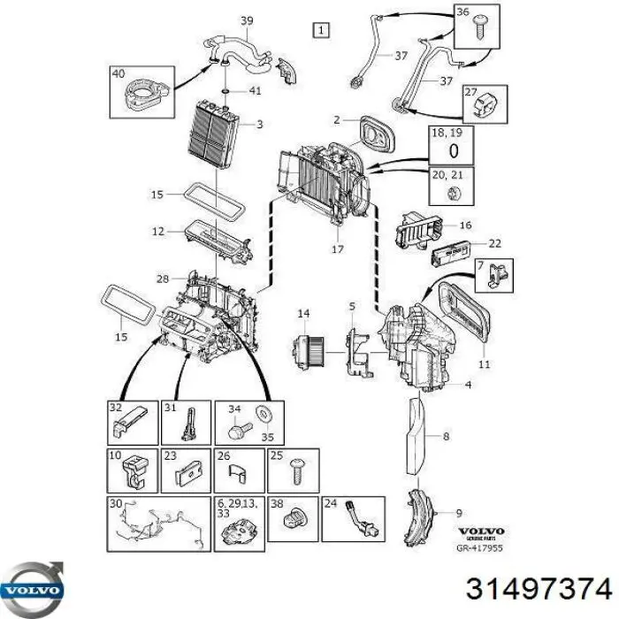 32392952 Volvo Parownik klimatyzacji