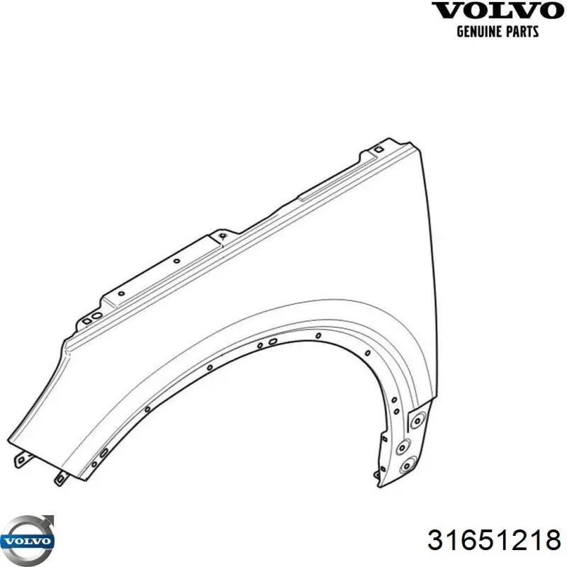Błotnik przedni prawy Volvo 31651218 cena, od 402,95 USD