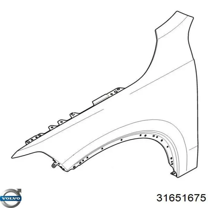 Błotnik przedni lewy 31651675 Volvo