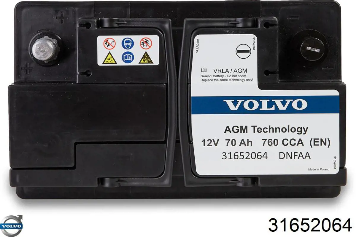 Bateria (akumulator) Volvo 31652064 cena, od 27,53 USD