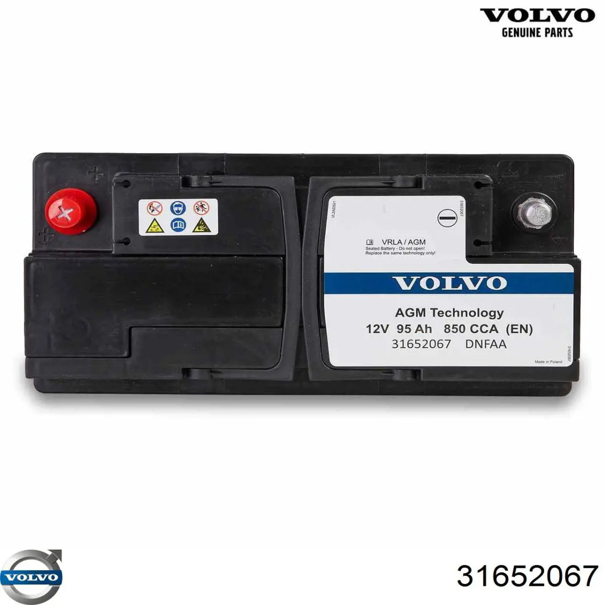 Do koszyka 31652067 Volvo Bateria (akumulator)