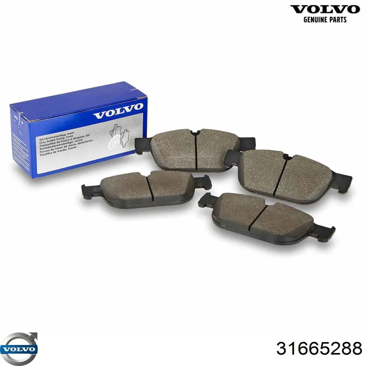 Do koszyka 31665288 Volvo Klocki hamulcowe przednie tarczowe