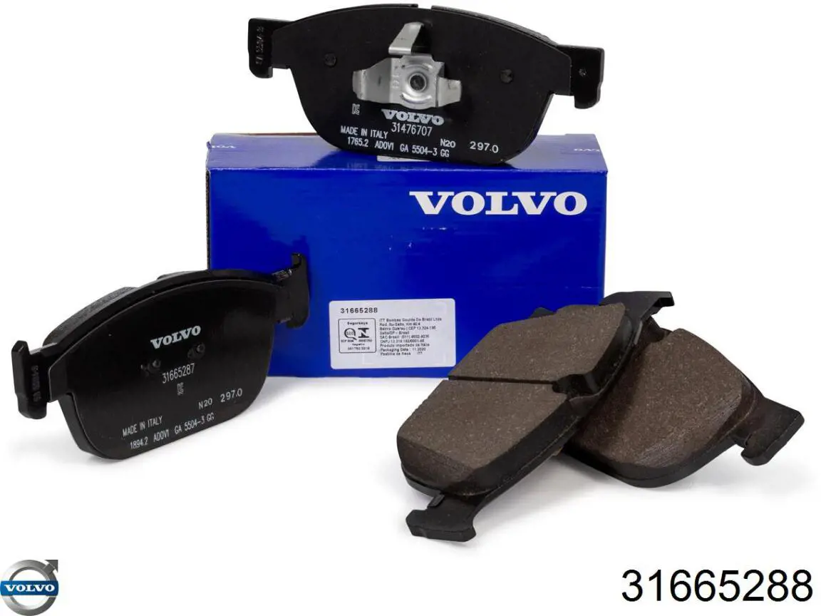 Klocki hamulcowe przednie tarczowe Volvo 31665288 cena, od 164,84 zł