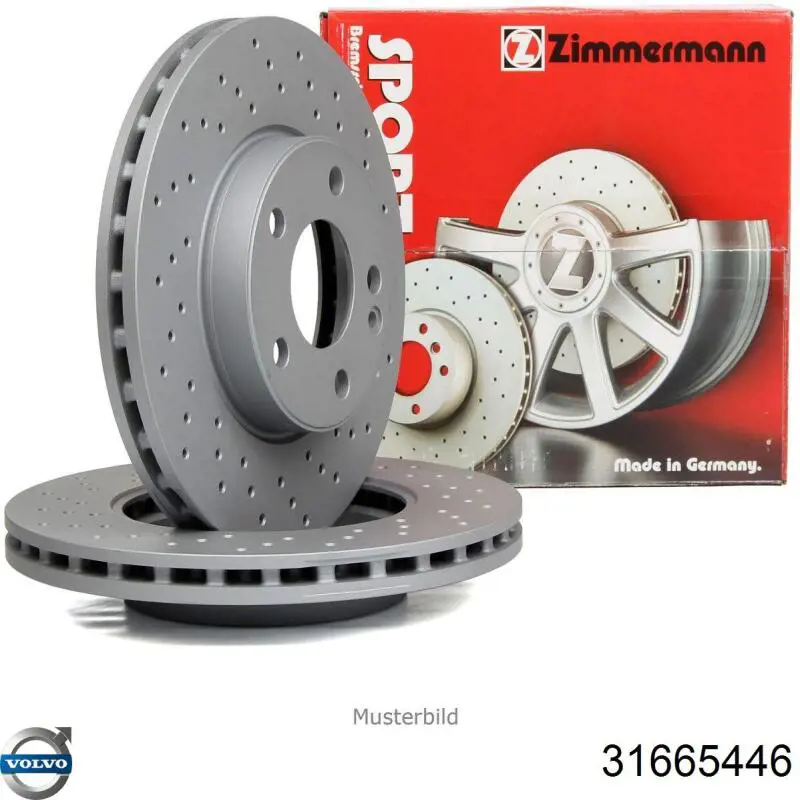 Do koszyka 31665446 Volvo Tarcza hamulcowa przednia