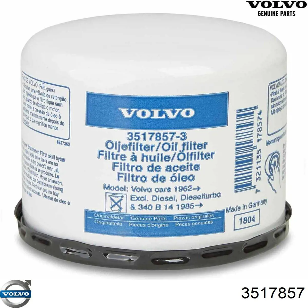 Filtr oleju Volvo 3517857 cena, od 7,15 USD