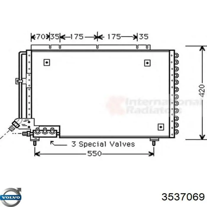 Chłodnica klimatyzacji Volvo 740 sedana (744) (1983 - 1992) cena, od 109,44 USD