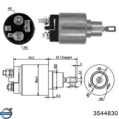3544830 Volvo Elektromagnes rozrusznika