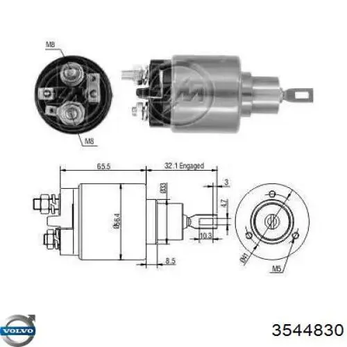 Elektromagnes rozrusznika Volvo 3544830 cena, od 33,75 USD