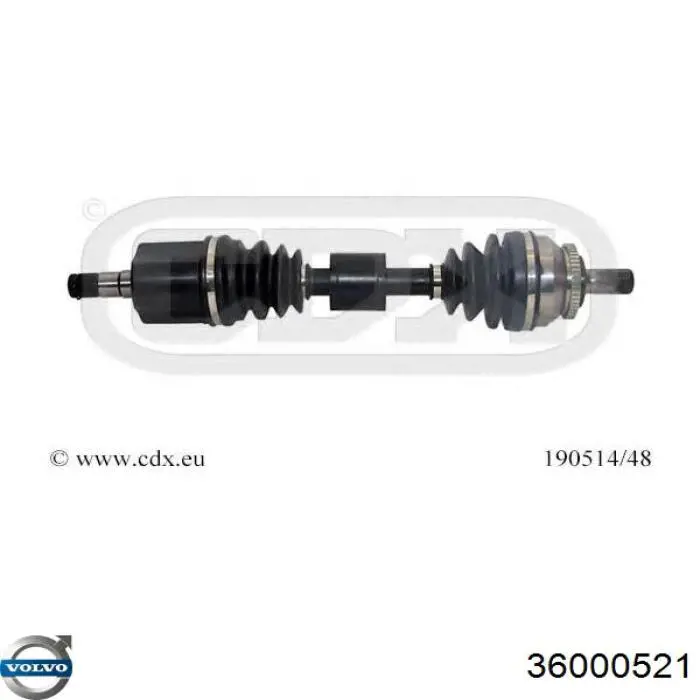 Do koszyka 36000521 Volvo Półoś napędowa przednia lewa