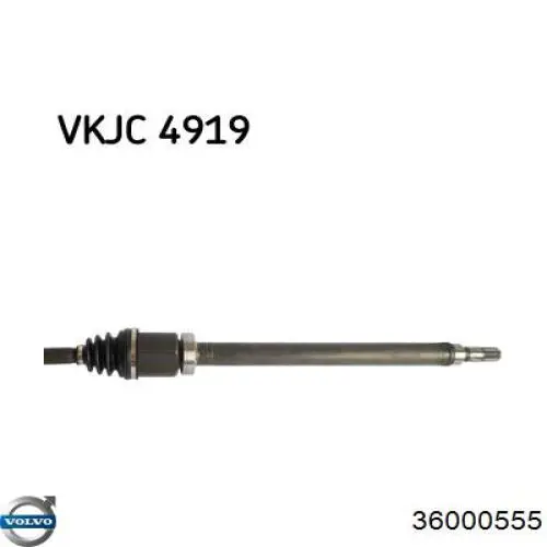 Do koszyka 36000555 Volvo Półoś napędowa przednia prawa