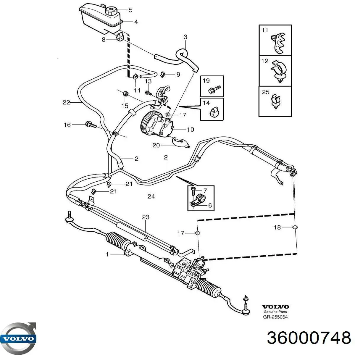 36000748 Volvo pompa wspomagania hydraulicznego kierownicy