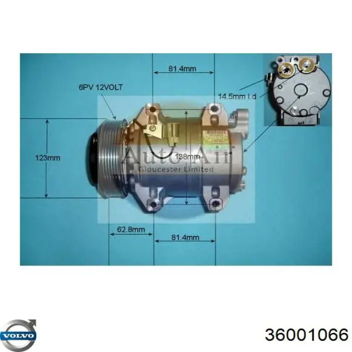 Sprężarka klimatyzacji Volvo 36001066 cena, od 324,03 USD