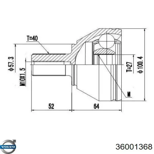 Półoś napędowa przednia lewa 36001368 Volvo