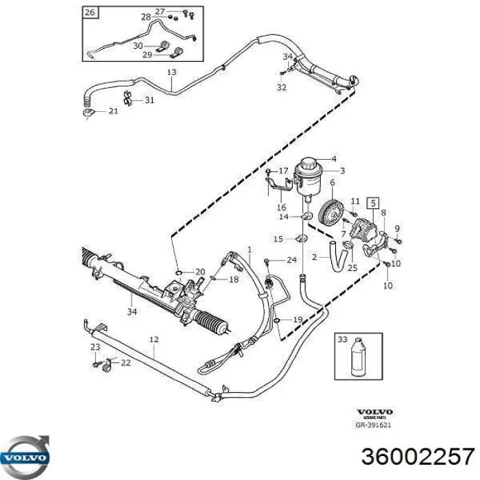 36002257 Volvo pompa wspomagania hydraulicznego kierownicy