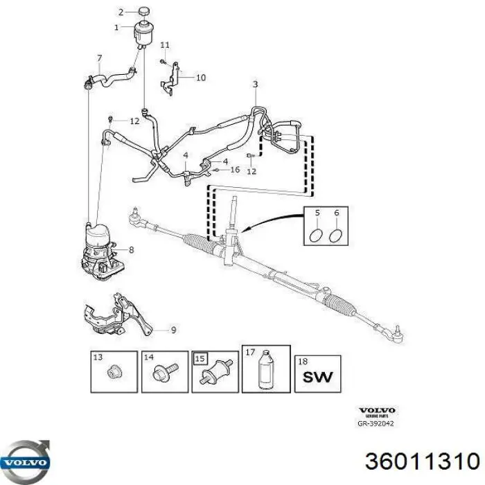 Pompa wspomagania hydraulicznego kierownicy Volvo 36011310 cena, od 200,90 USD
