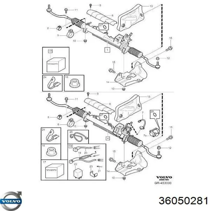 Listwa kierownicza (maglownica) Volvo 36050281 cena, od 322,52 USD