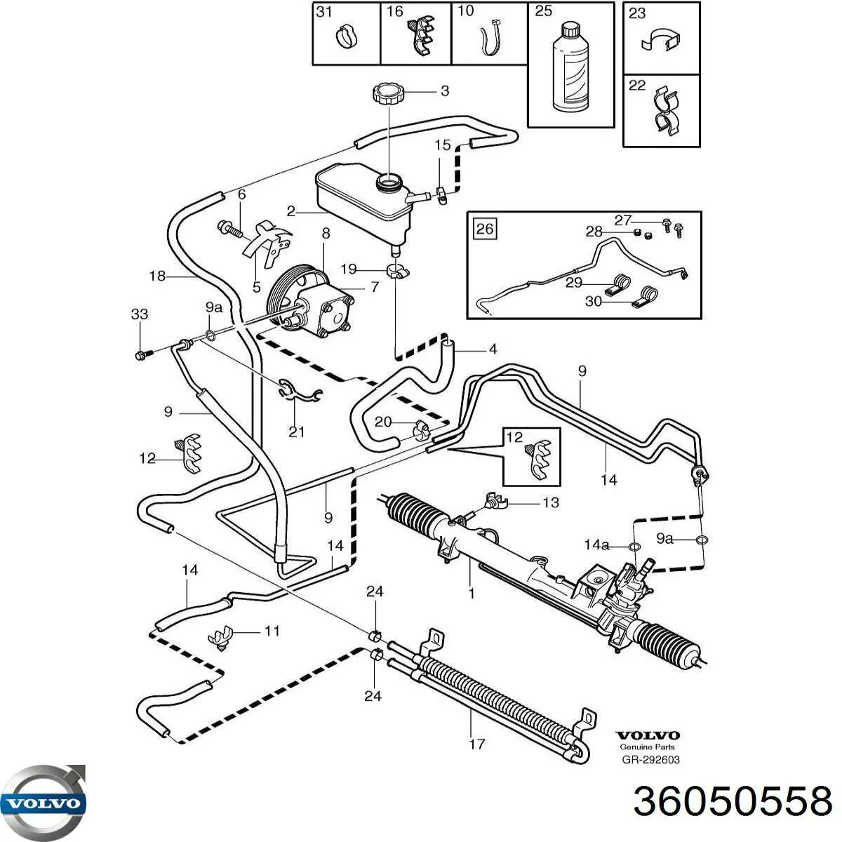 Pompa wspomagania hydraulicznego kierownicy Volvo 36050558 cena, od 61,62 USD