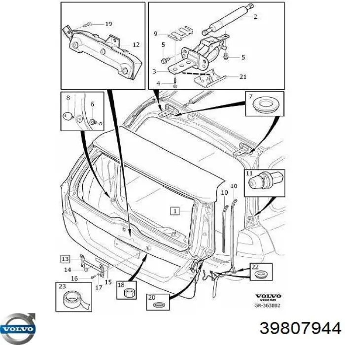 Drzwi tylne (bagażnika 3/5) do Volvo XC70 II BZ