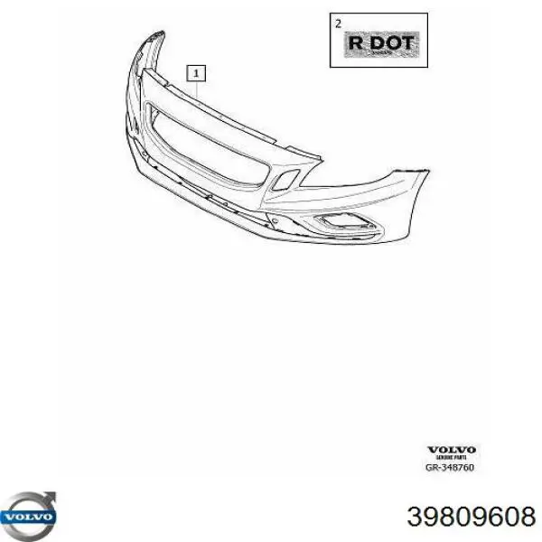 39809608 Volvo Zderzak przedni