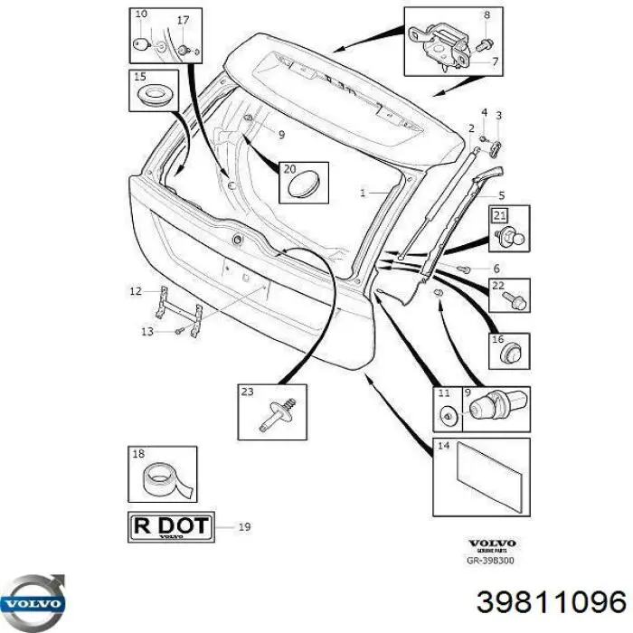 Drzwi tylne (bagażnika 3/5) Volvo XC60 I SUV (156) (2008 - 2017) cena, od 521,48 USD