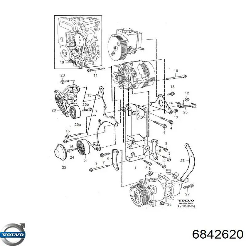 Rolka napinacza paska napędowego Volvo 6842620 cena, od 22,48 USD