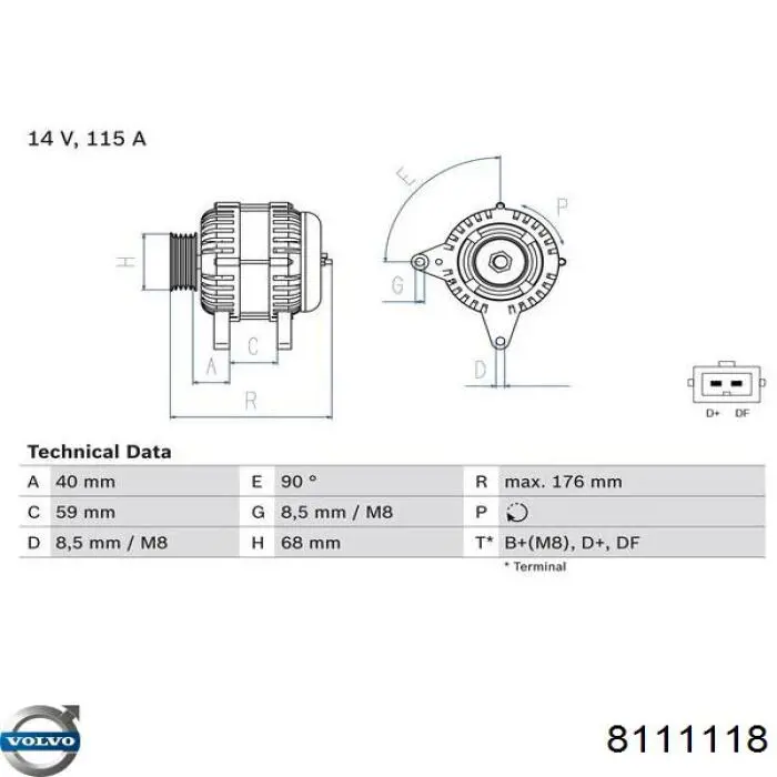 8111118 Volvo Alternator