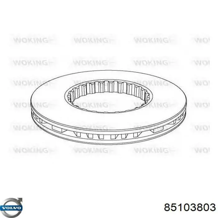 Tarcza hamulcowa przednia 85103803 Volvo