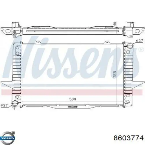 Chłodnica silnika Volvo 8603774 cena, od 112,13 USD