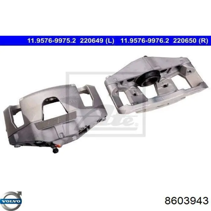 8603943 Volvo Zacisk hamulcowy przedni prawy