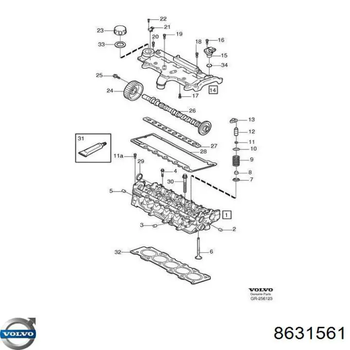 8631561 Volvo Uszczelniacz wałka rozrządu silnika