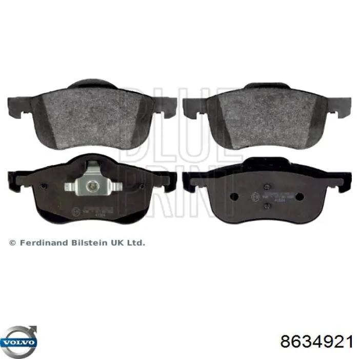 Do koszyka 8634921 Volvo Klocki hamulcowe przednie tarczowe