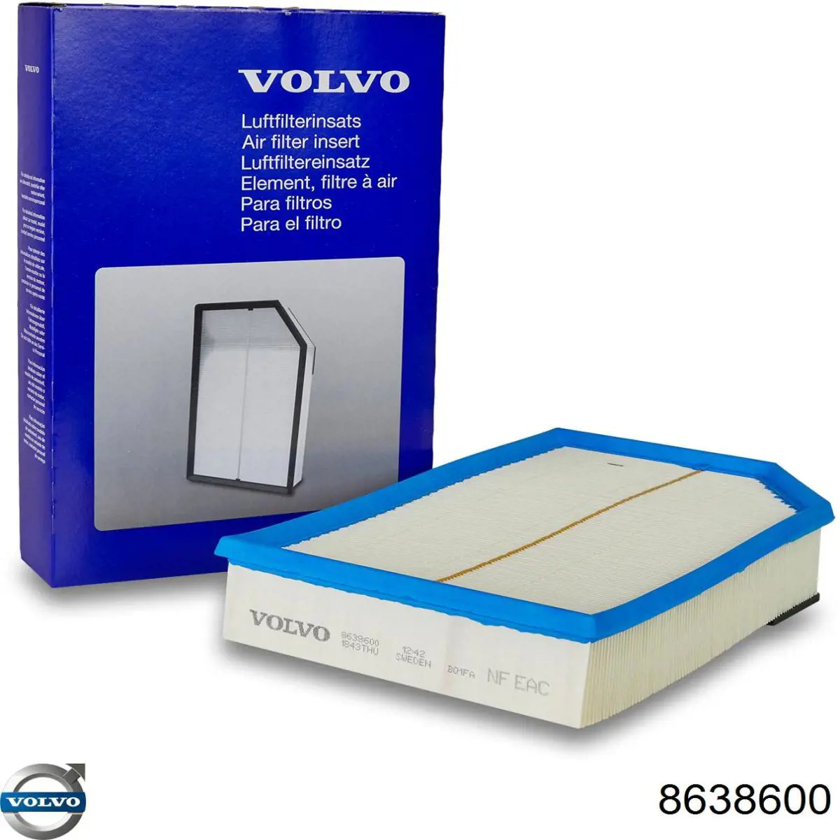 Filtr powietrza Volvo 8638600 cena, od 15,38 USD