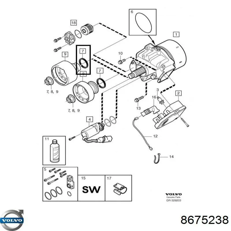 Uszczelniacz końcówki reduktora mostu tylnego Volvo 8675238 cena, od 8,80 USD