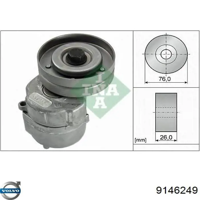 Napinacz paska napędowego 9146249 Volvo